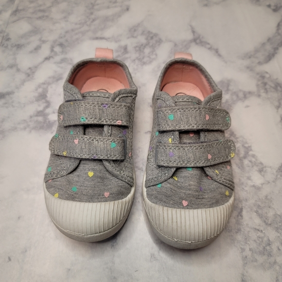 Cat & Jack Shoes Cat Jack Sneakers Toddler 7 Gray Rainbow Hearts